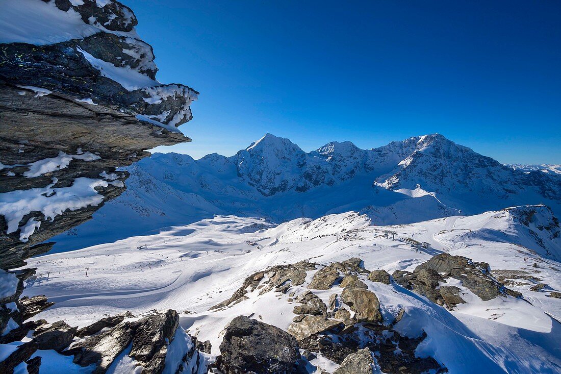 Ski area in the Ortler area, Sulden, Vinschgau, South Tyrol, Italy