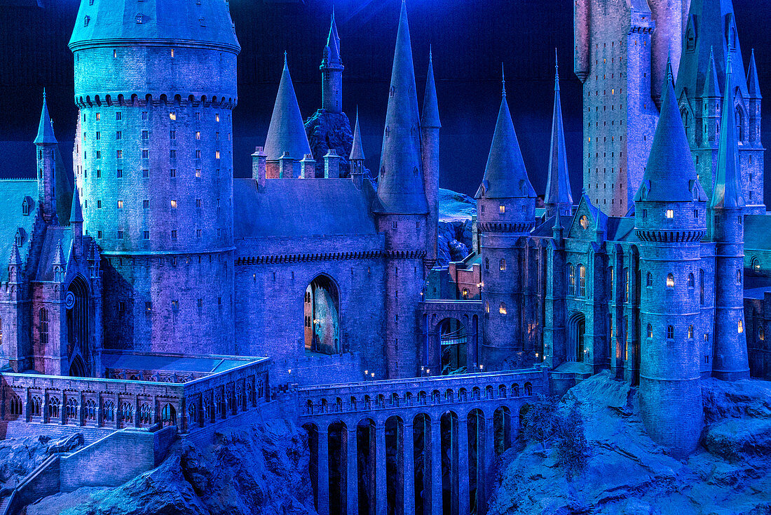 Detail des maßgetreuen Modells von Hogwarts, Studio Tour London, 'Making of Harry Potter', Warner Bros, Leavesden, Vereinigtes Königreich