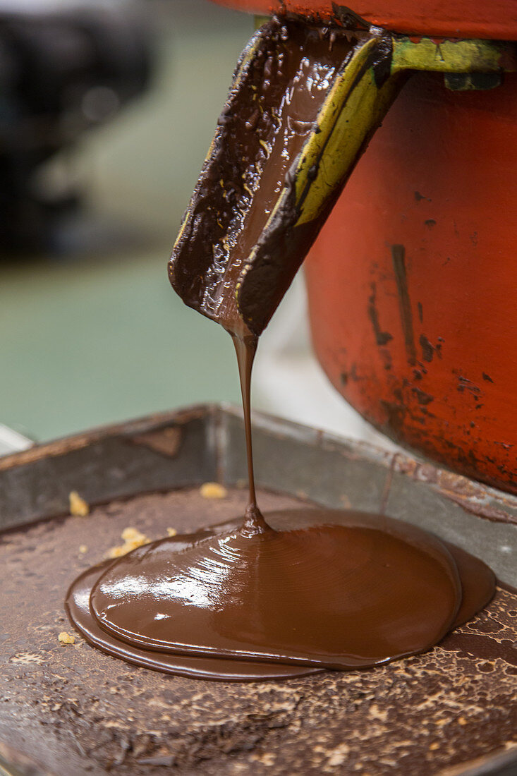 COCOA MILL, PRODUCTION OF COCOA LIQUEUR OR COCOA PASTE, LATE 19TH CENTURY, LABORATORY OF THE CAZENAVE CHOCOLATE FACTORY, BAYONNE (64), FRANCE