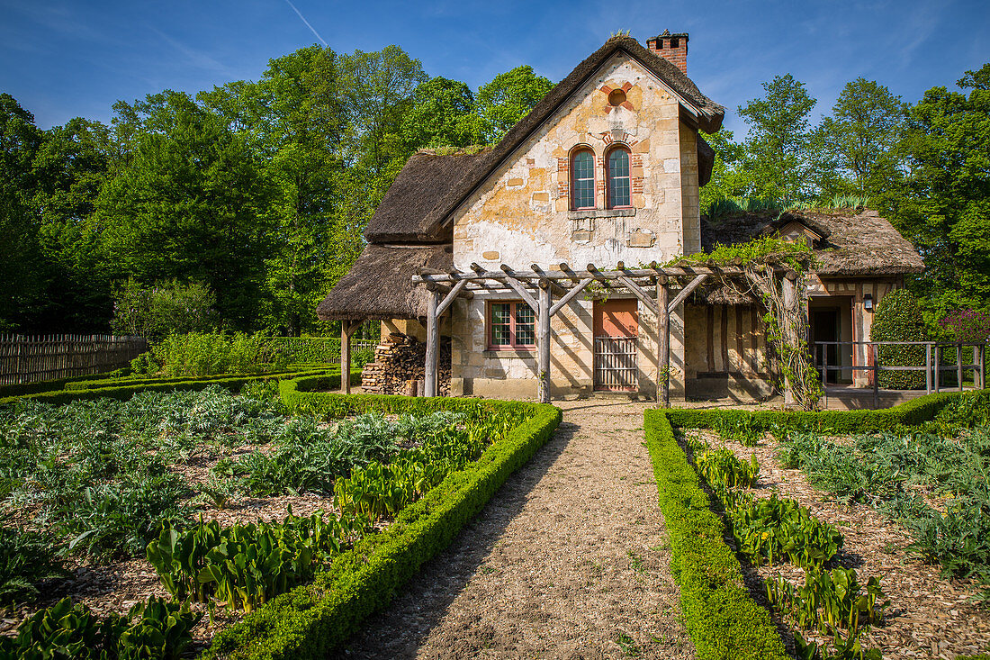 Die alte Molkerei, Weiler der Königin, Schloss von Versailles, Versailles, Frankreich