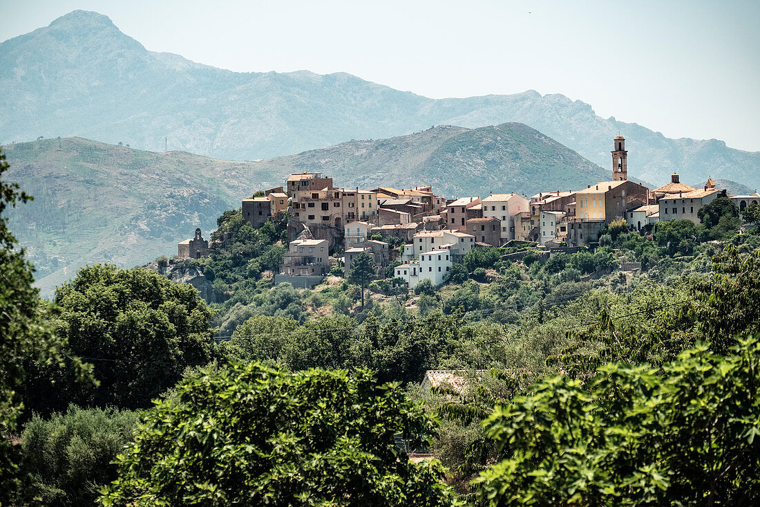 The mountain village of Montemagiorre near Calvi, Corsica, France