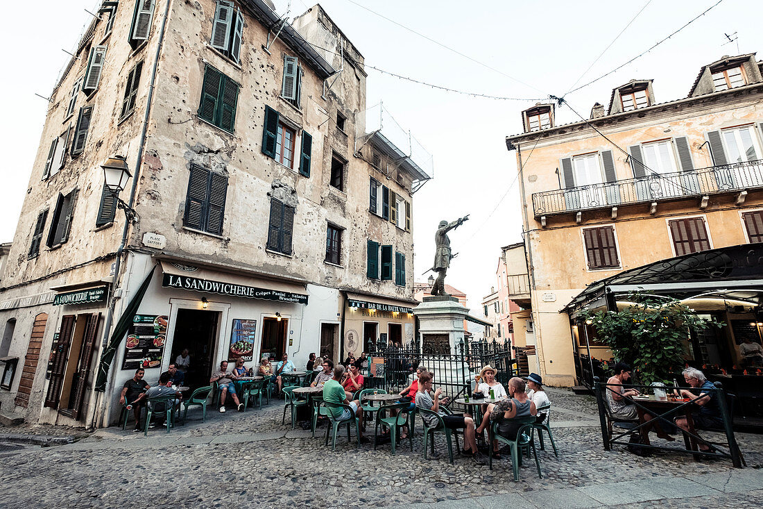 Restaurants in Corte &quot;the secret capital of Corsica&quot;, Corsica, France.