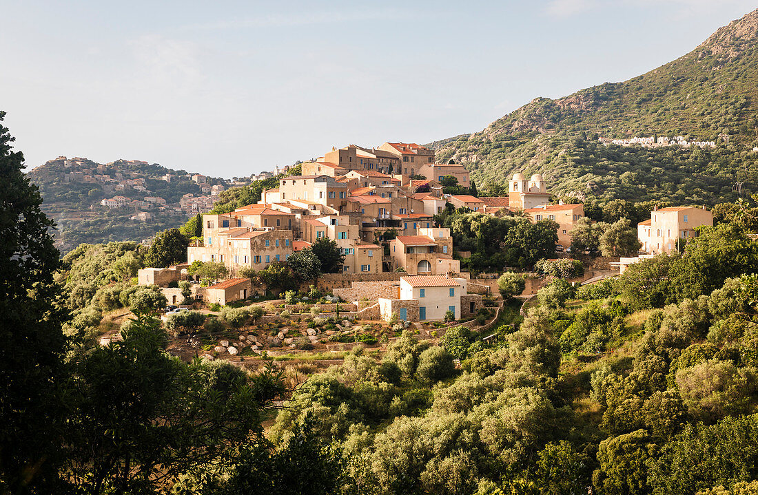 Mountain village of Pigna, Corsica, France