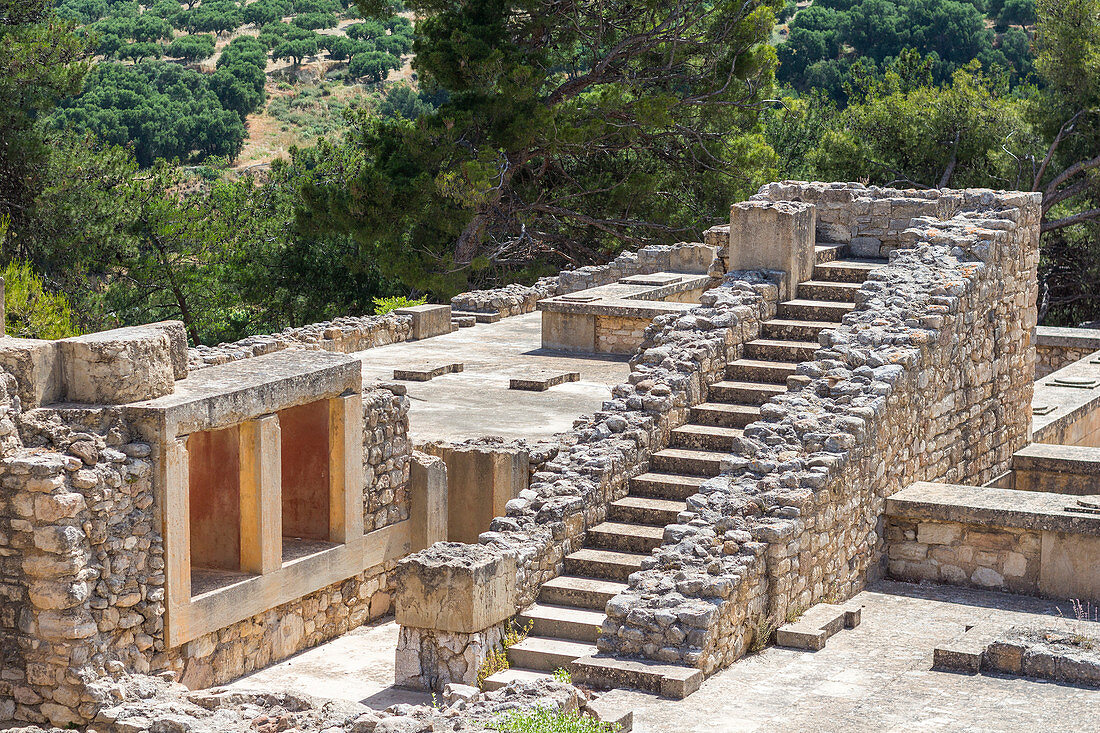 Ancient stairs in the grounds of the Palasr of Knossos, Crete, Greece