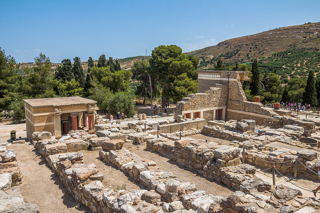 Überblick über das Gelände, Palast von Knossos, Kreta, Griechenland