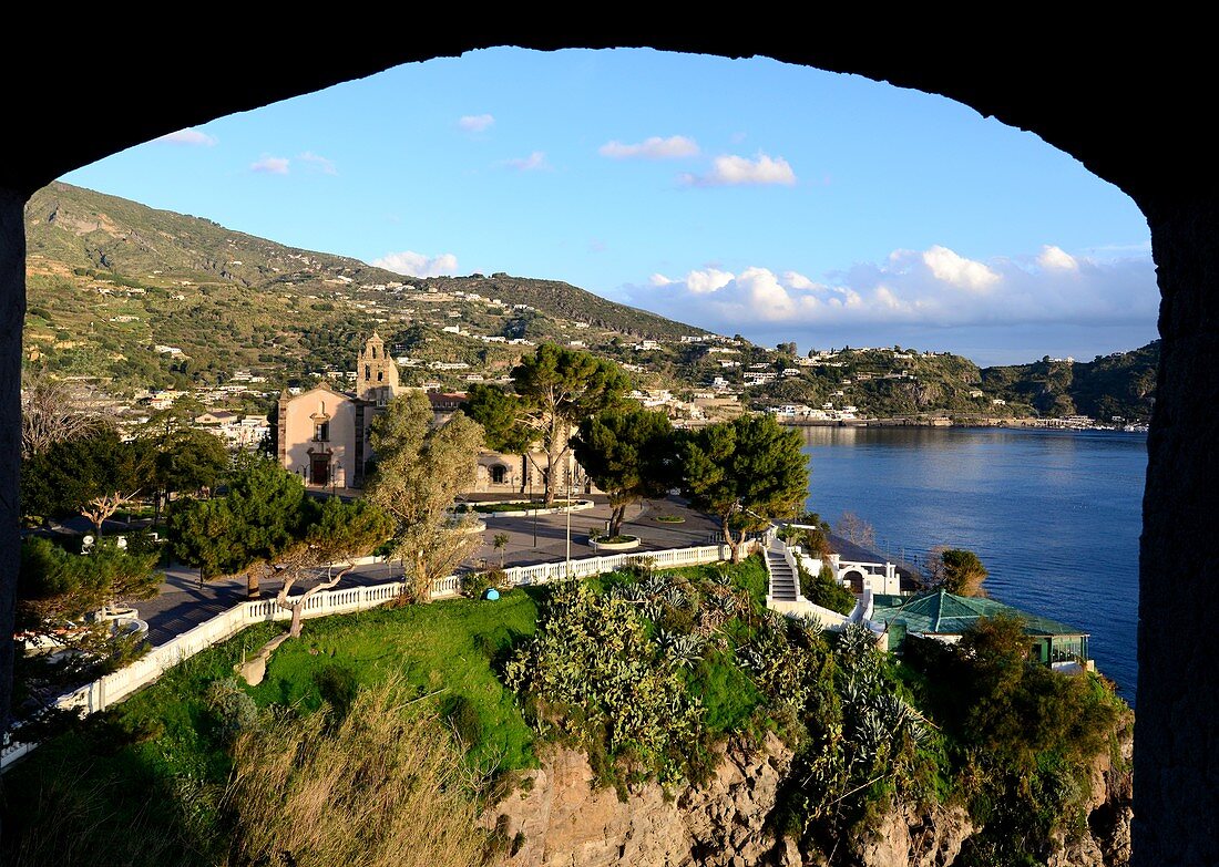 View at the castle of Lipari, Aeolian Islands, southern Italy