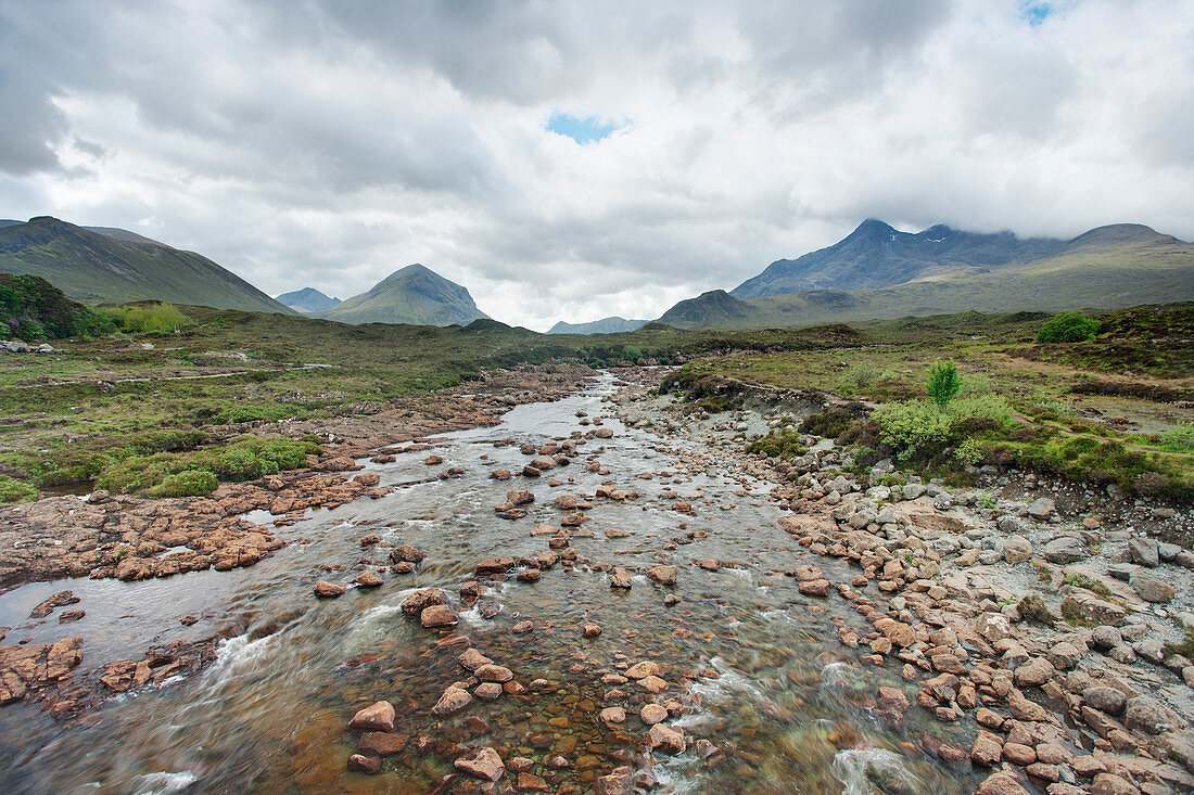 Cuillin mountains from Glen Sligachan Isle of Skye, Inner Hebrides Scotland, UK LA006342