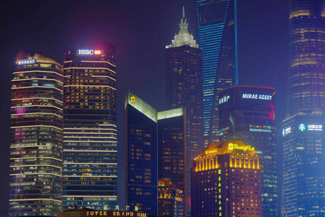 Shanghai Cityscape at night China LA008693