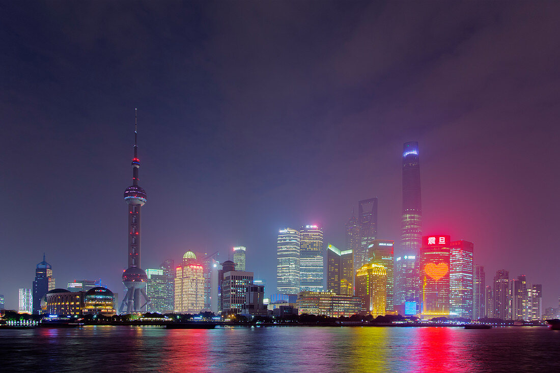 Shanghai Cityscape at night China LA008673