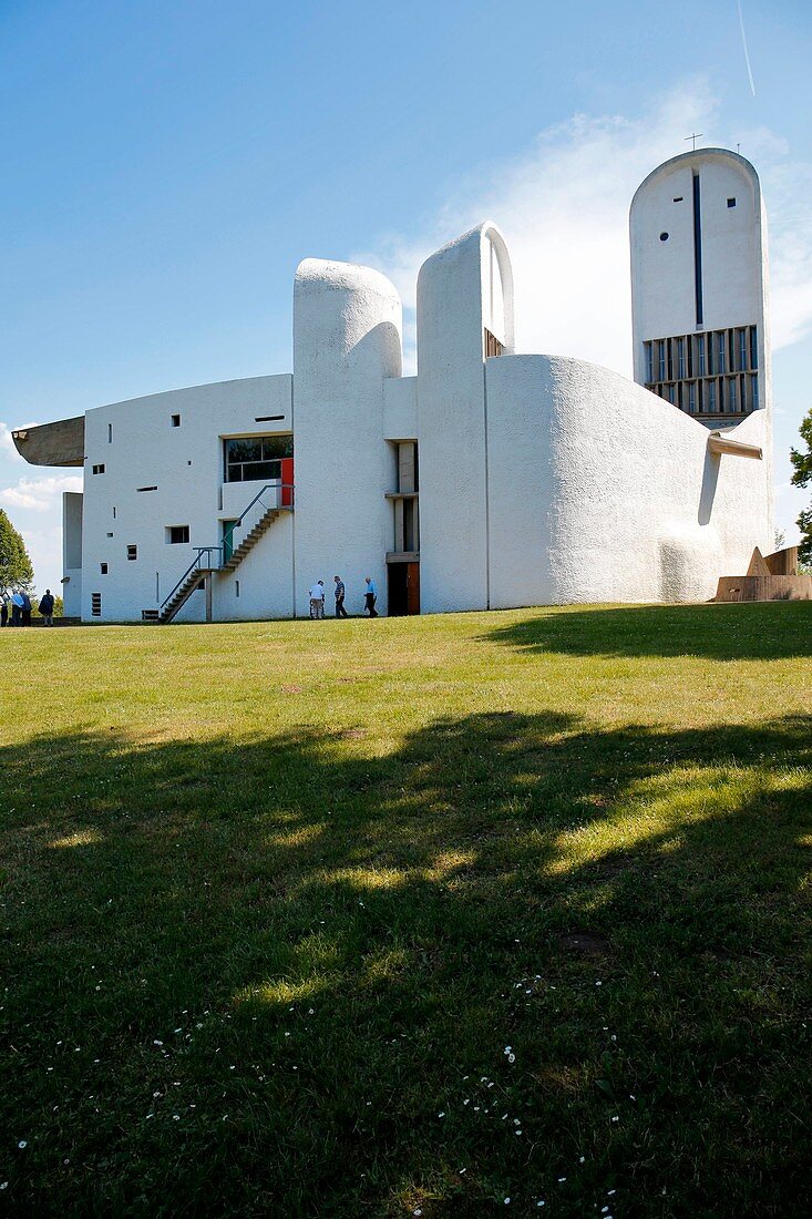 Frankreich, Haute Saone, Ronchamp, architektonisches Werk von Le Corbusier, UNESCO Weltkulturerbe, Kapelle Notre Dame du Haut, erbaut von Le Corbusier in den Jahren 1953-1955