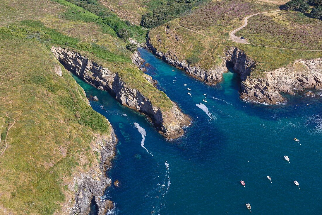 Frankreich, Morbihan, Belle Ile, Bangor, Porh Roder (Luftaufnahme)