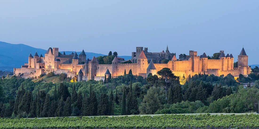 Frankreich, Aude, die ummauerte Stadt Carcassonne, UNESCO Weltkulturerbe