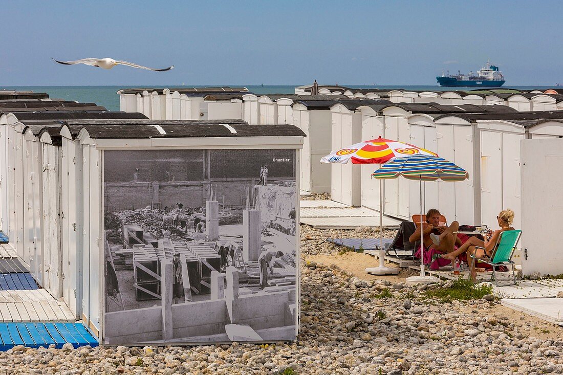 Frankreich, Seine-Maritime, Le Havre, die Strandhütten