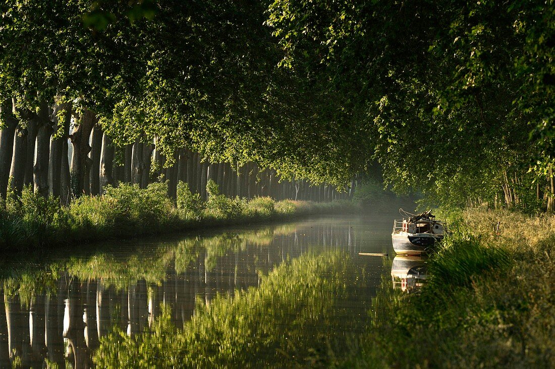 Frankreich, Herault, Cers bei Beziers, Canal du Midi, UNESCO Weltkulturerbe