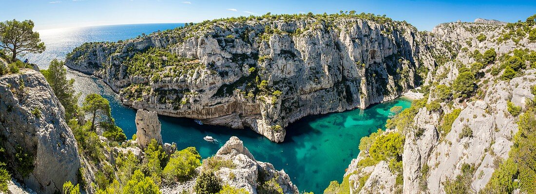 Frankreich, Bouches-du-Rhône, Marseille, Nationalpark Calanques, die Bucht von En Vau