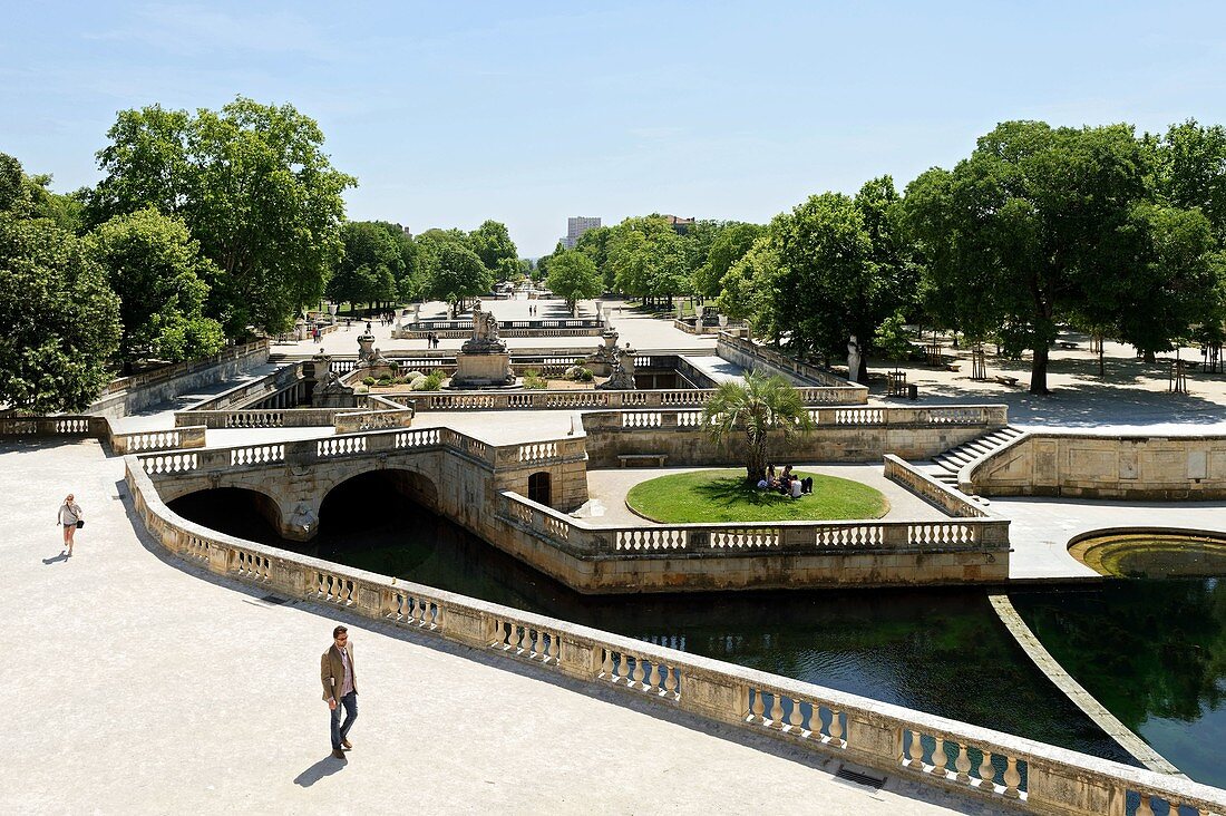 France, Gard, Nimes, Jardins de la Fontaine (Fountain Gardens)