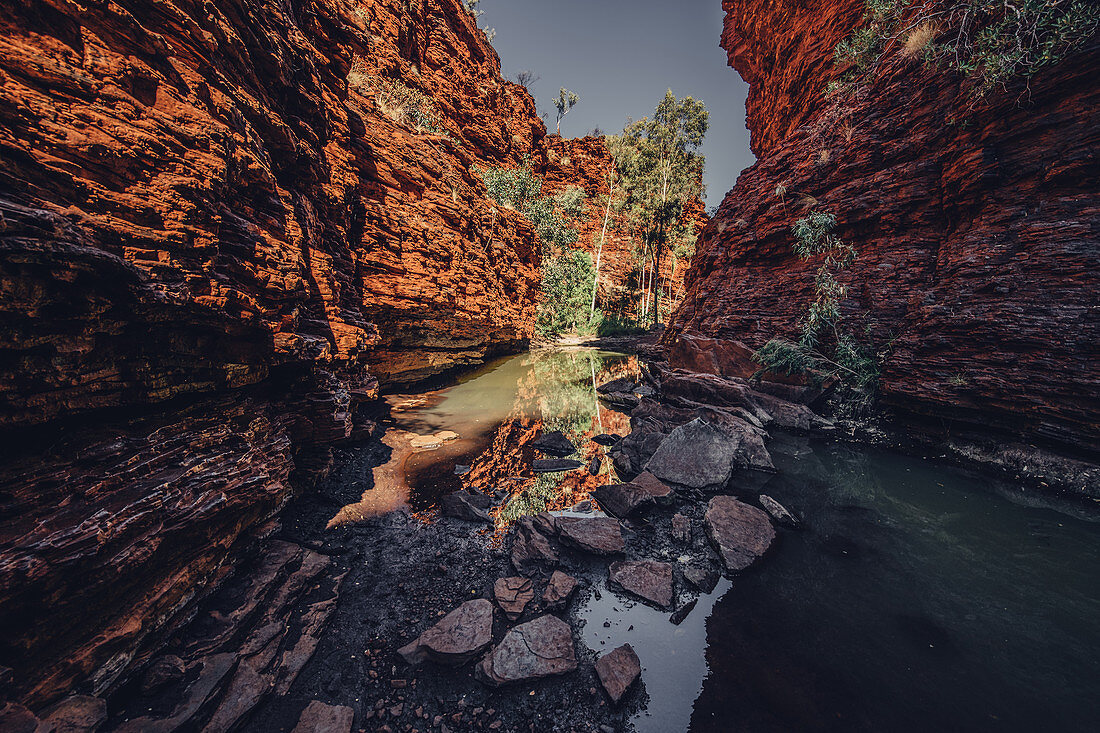 Waterhole in Karijini National Park in Western Australia, Australia, Oceania;