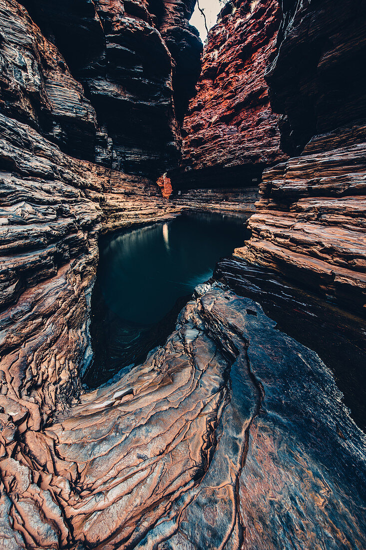 Waterhole in the Hancock Gorge in Karijini National Park in Western Australia, Australia, Oceania;