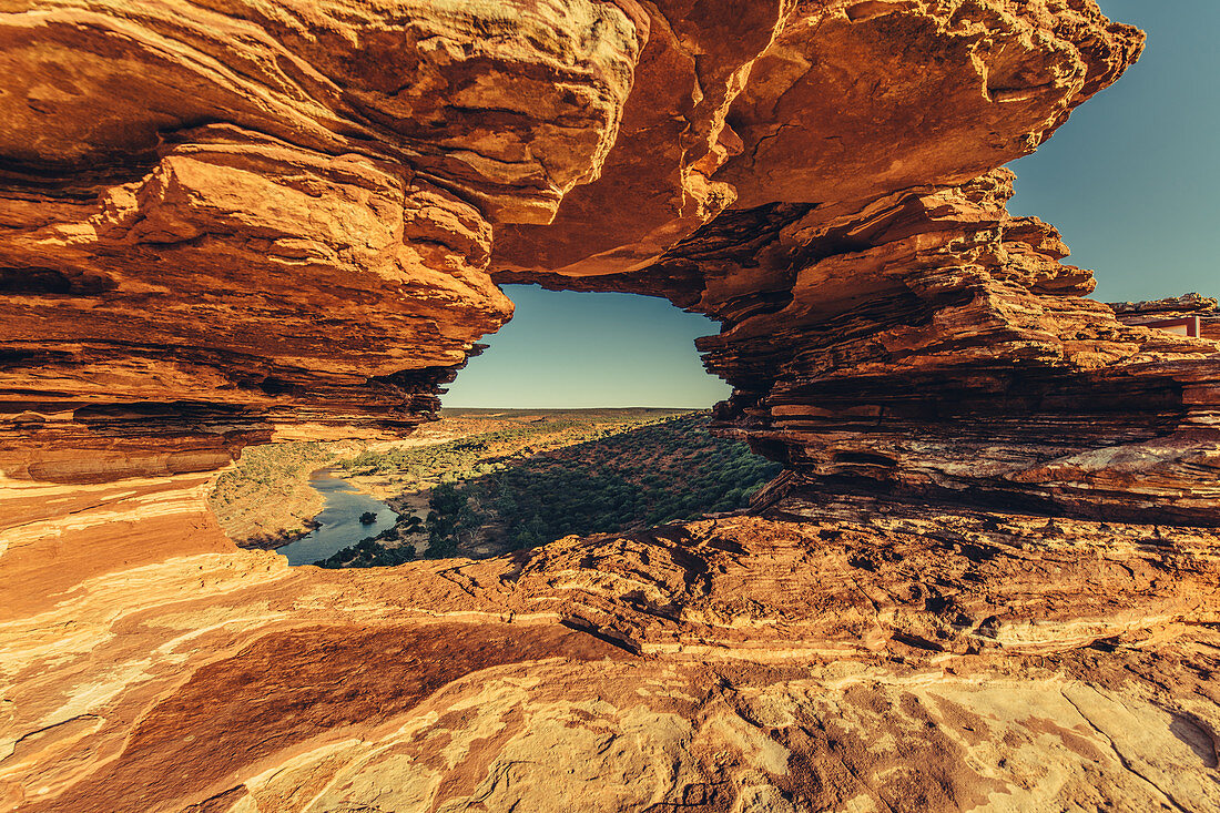 Abendstimmung beim Natures Window im Kalbarri Nationalpark in Westaustralien, Australien, Ozeanien