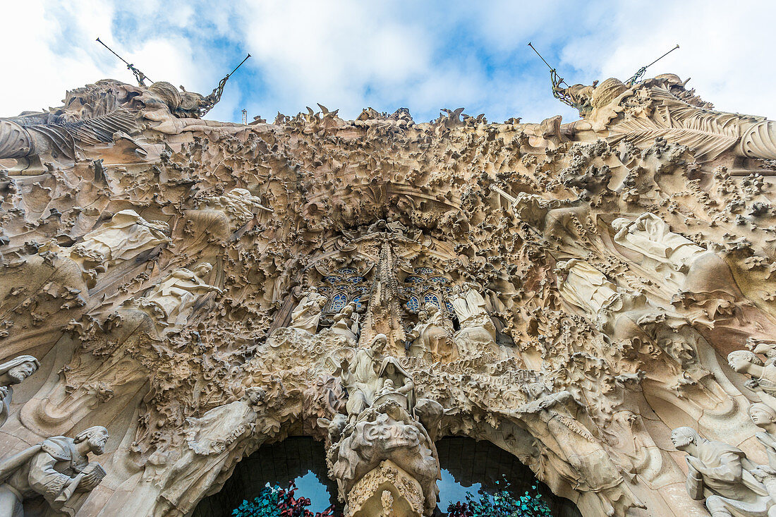 Wunderschöne Details an der Sagrada Familia in Barcelona, Spanien