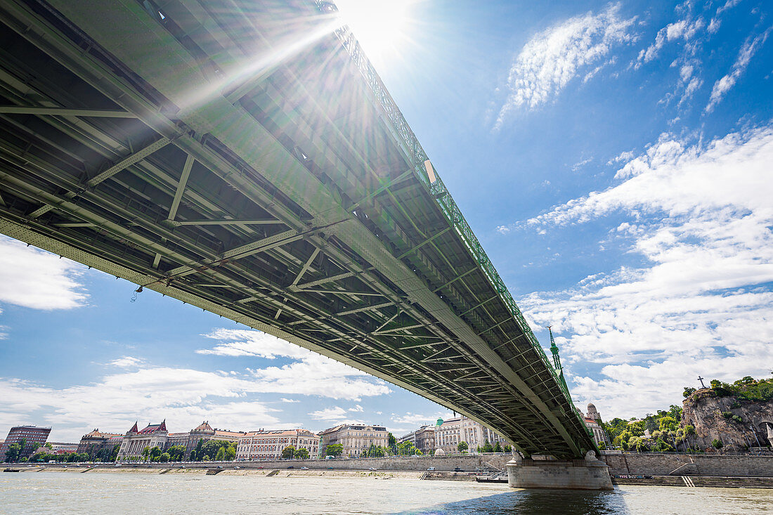 The Peace Bridge in Budapest, Hungary