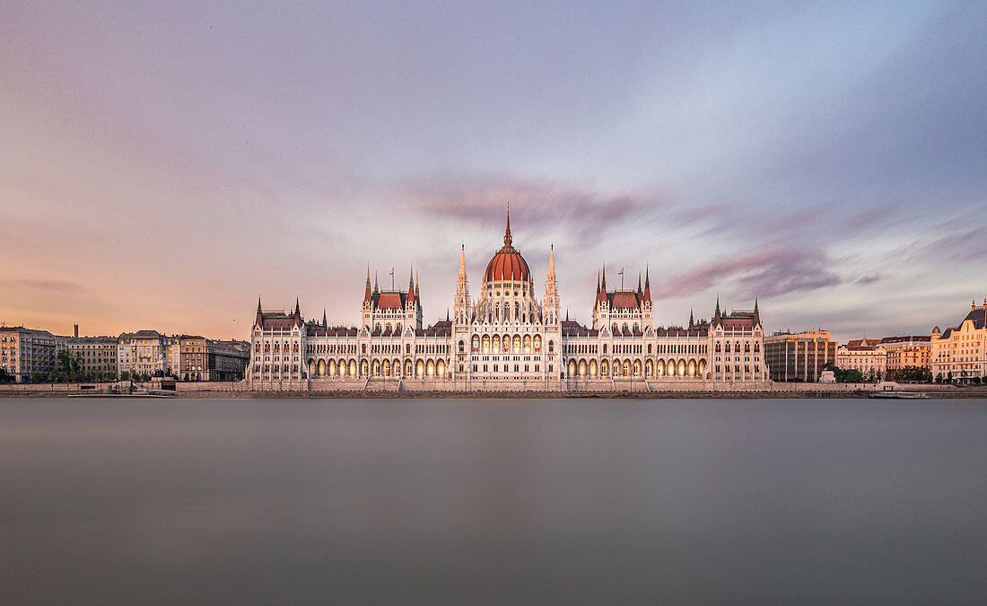 The Danube and the Hungarian Parliament building in Budapest, Hungary