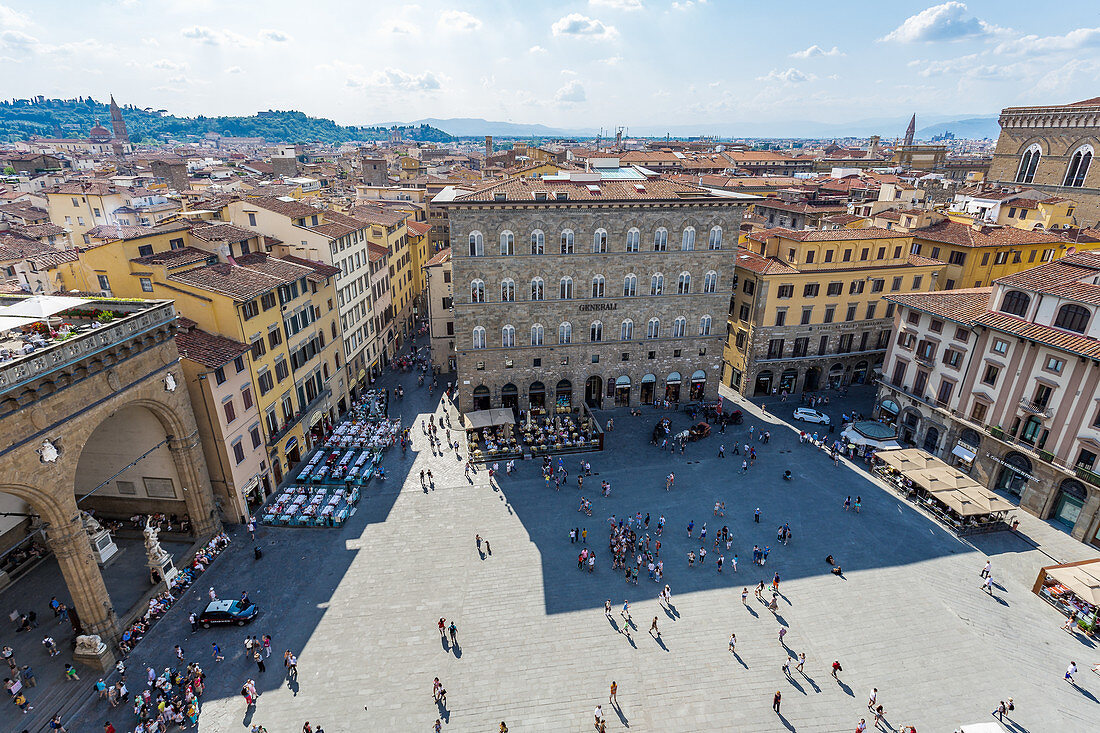 Blick auf den Piazza della Signoria in Florenz, Italien
