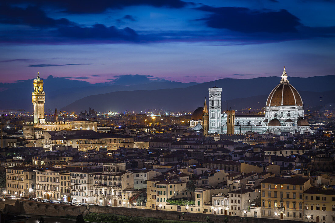Blick vom Piazzale Michelangelo auf die Stadt Florenz, Italien