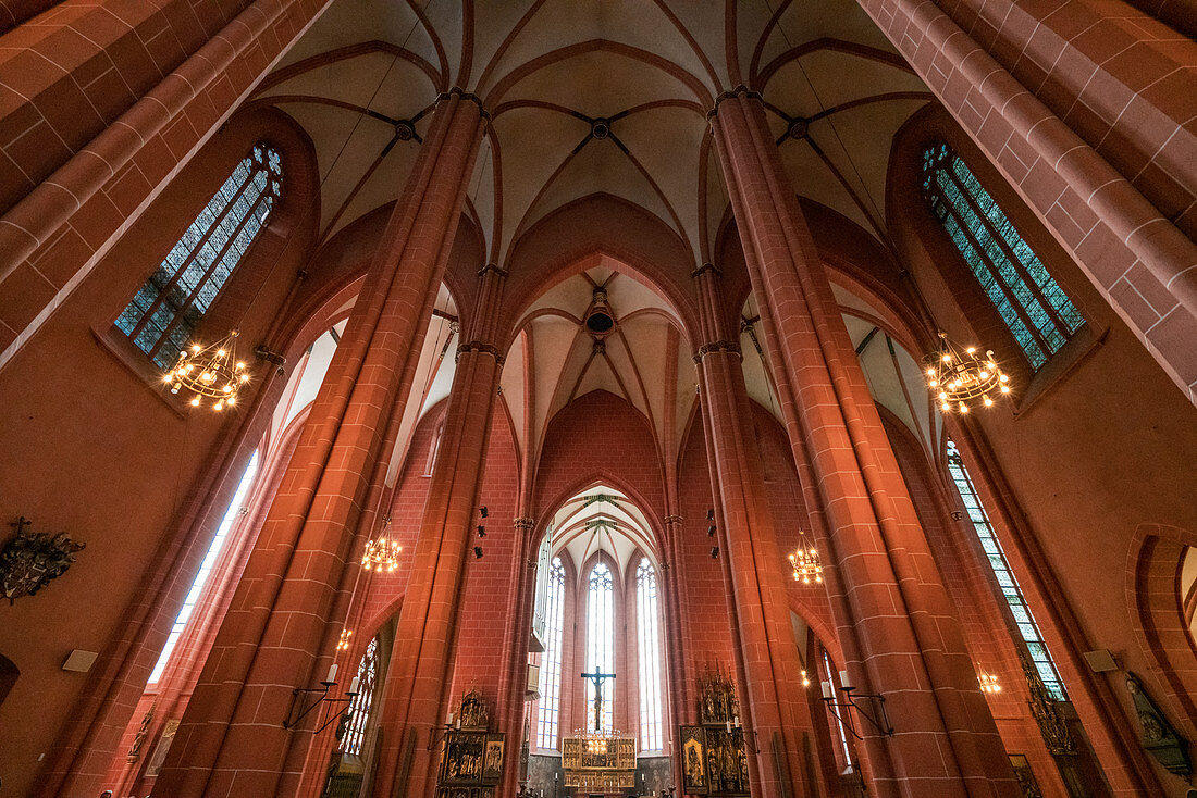 Inside the St. Bartholomew Imperial Cathedral in Frankfurt, Germany