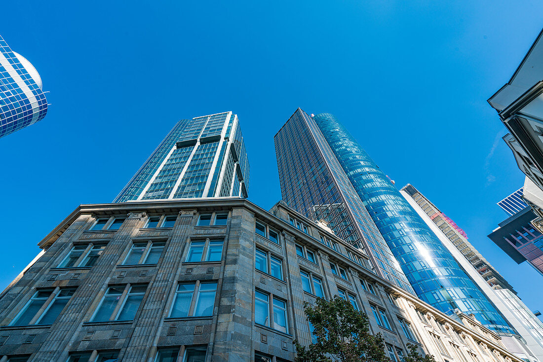 The countless skyscrapers in the banking district of Frankfurt, Germany