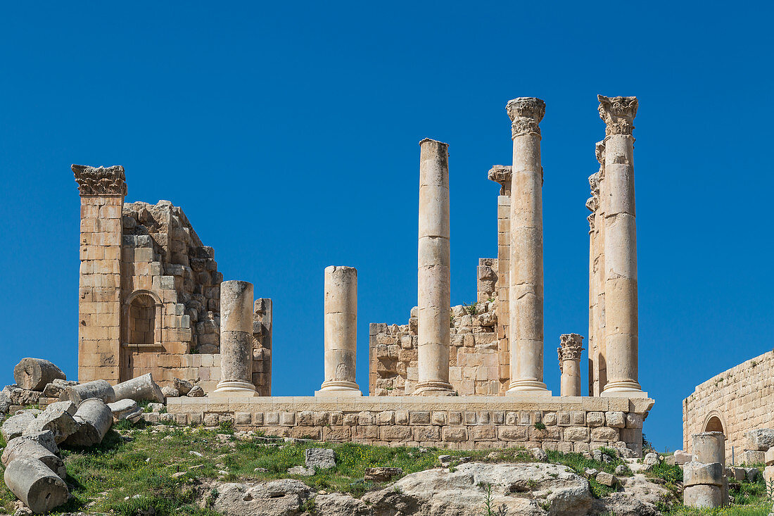 Remains of a Roman temple in Jerash, Jordan