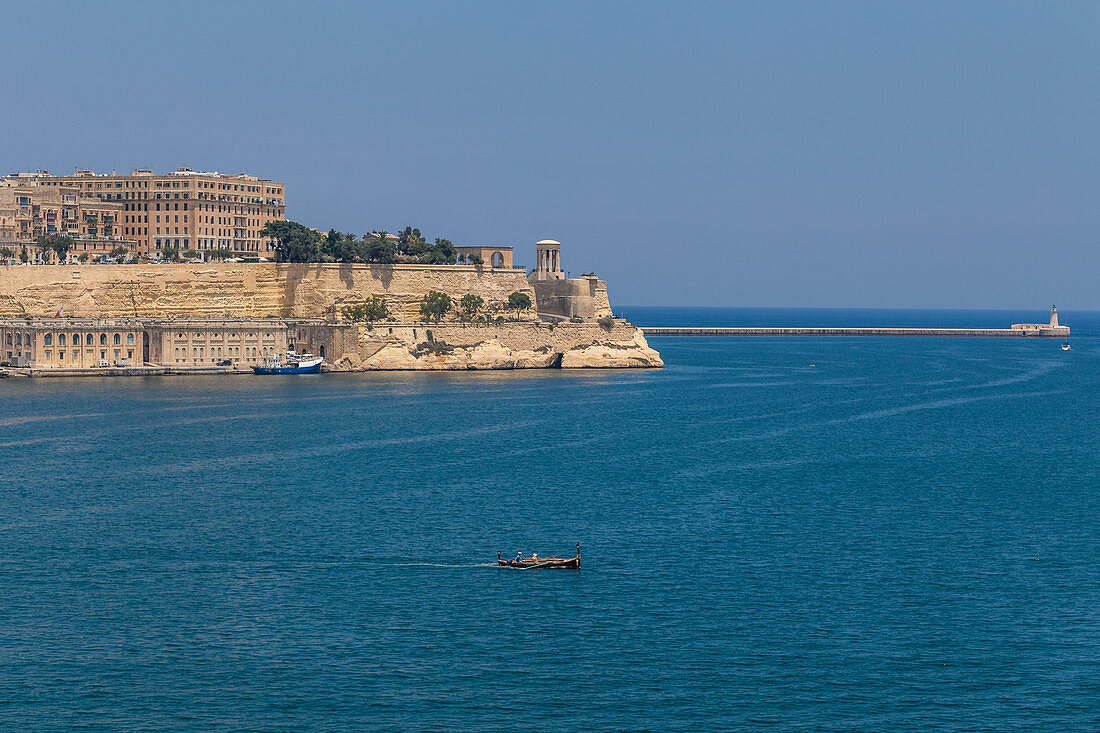 View of the city walls of Valleta, Malta