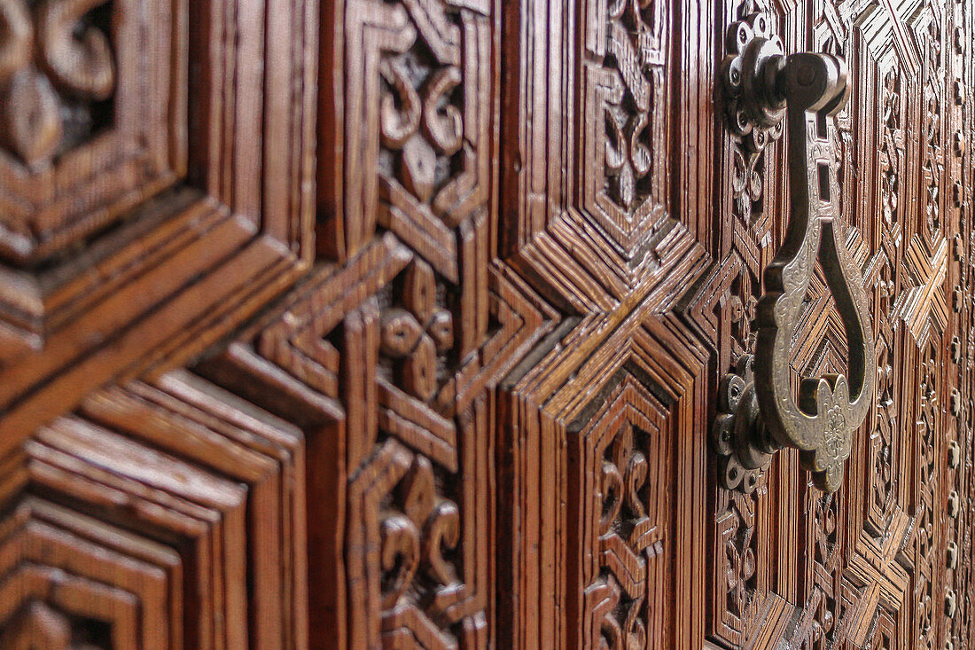 Door decorations in the medina of Marrakech, Morocco