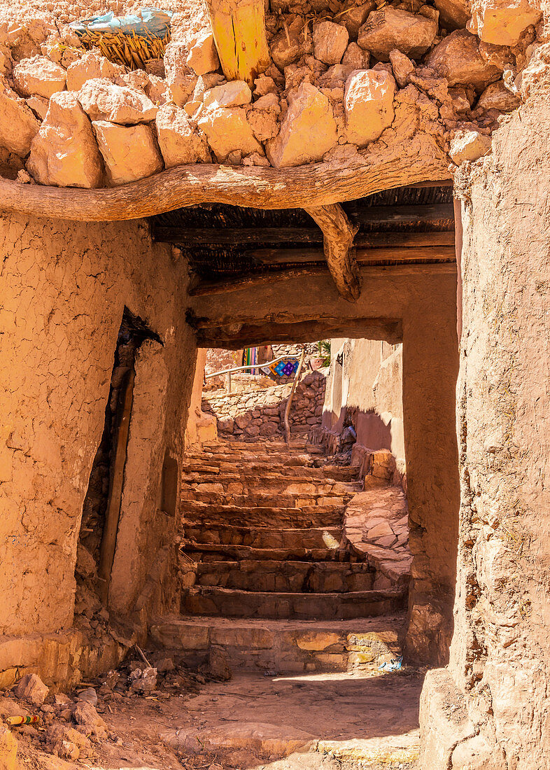 The narrow streets of Ait Ben Haddou, Morocco