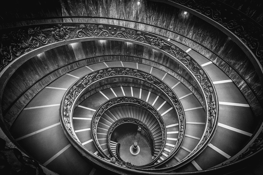 The Bramante stairs in the Vatican Museums in Rome, Italy