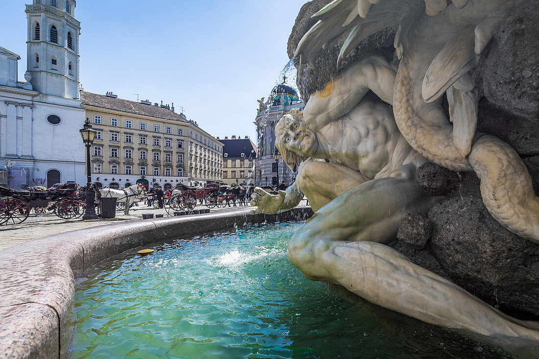 Fountain at the Hofburg in Vienna, Austria