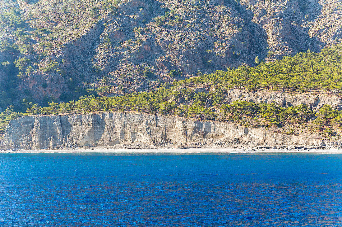 Ferry ride from Agia Roumeli (Samaria Gorge) to Sougia, West Crete, Greece