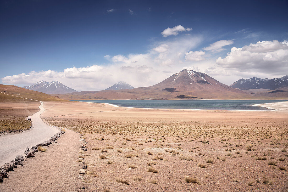 Laguna Miscanti and Miñiques, &quot;Altiplano&quot; plateau, Atacama desert, Antofagasta region, Chile, South America