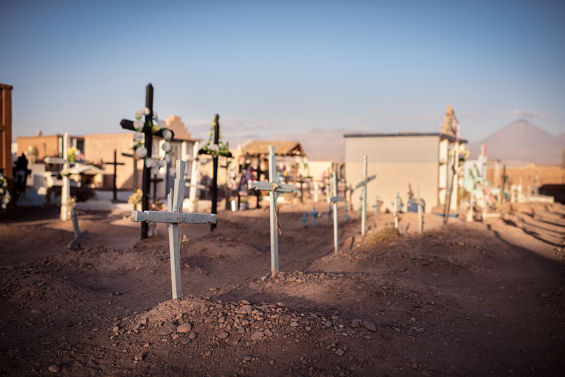 Friedhof in San Pedro de Atacama, Atacama Wüste, Region Antofagasta, Chile, Südamerika