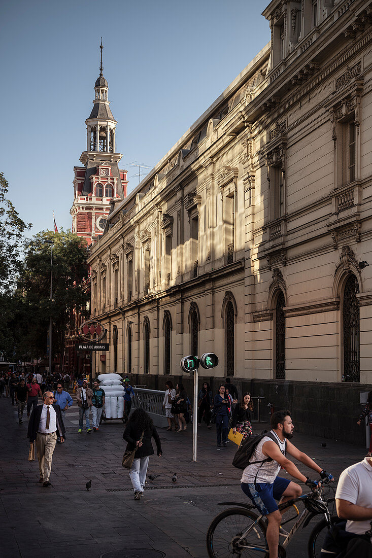 colonial building on Plaza de Armas, capital city Santiago de Chile, Chile, South America