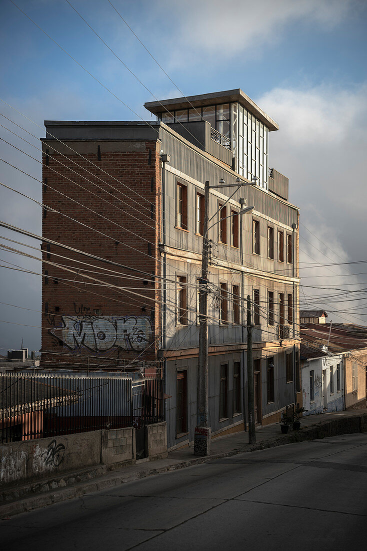 dilapidated building in Valparaiso, Chile, South America