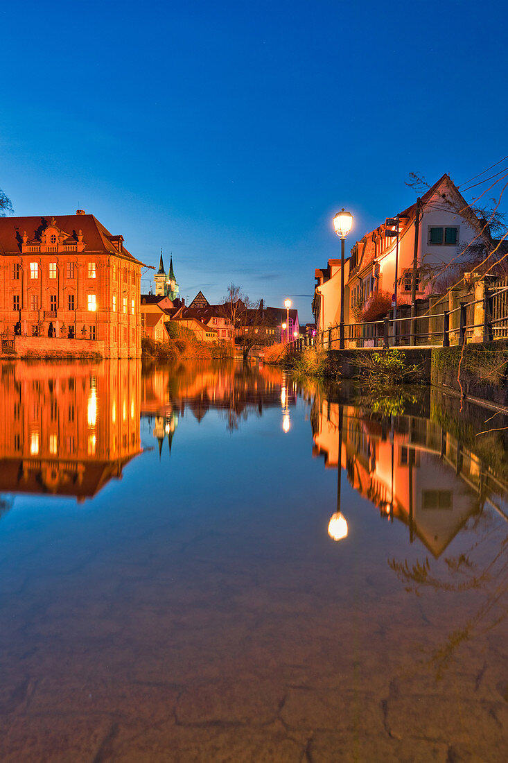 Villa Concordia in Bamberg zur Blauen Stunde, Oberfranken, Franken, Bayern, Deutschland, Europa