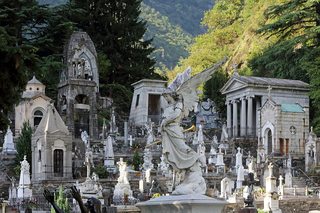 Friedhof, Chiavenna, Valchiavenna, Sondrio, Lombardei