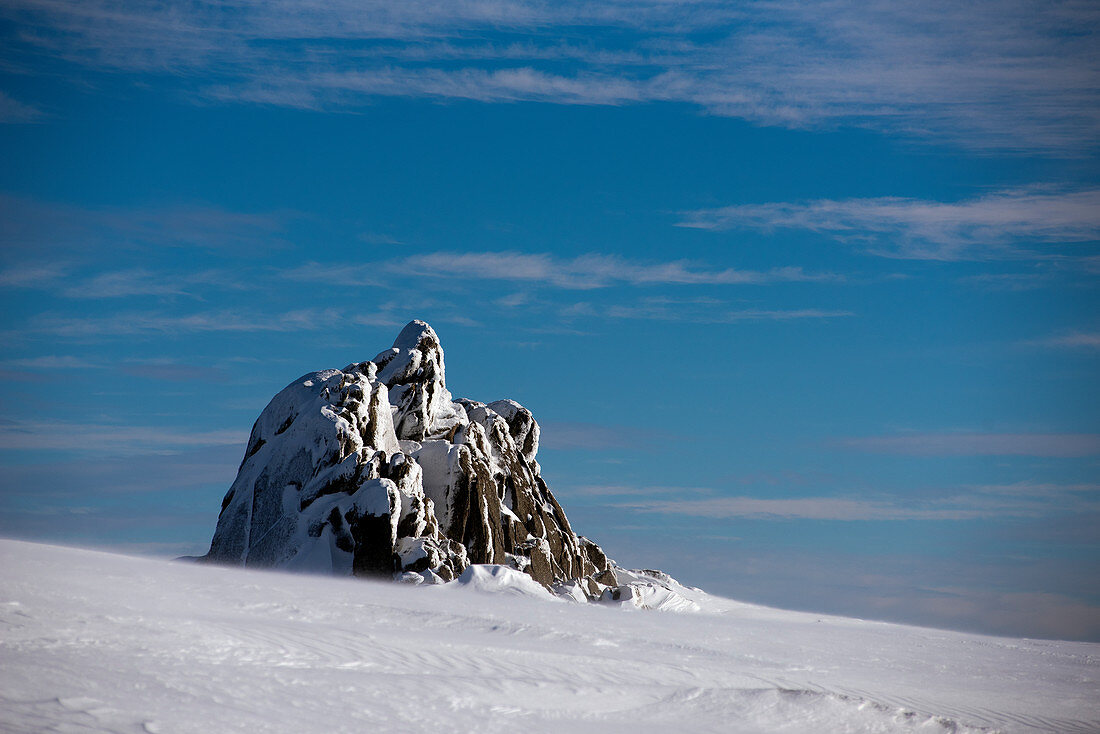 Wintry Ramshead Range in Kosciuszko National Park, NSW, Australia