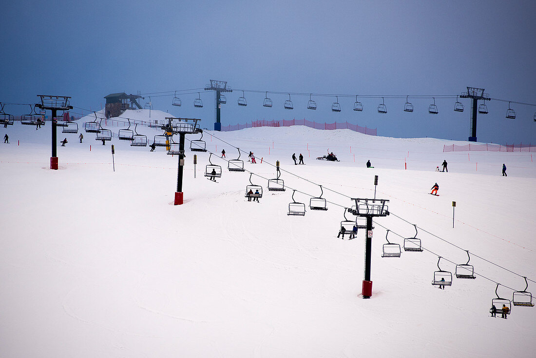 Lifts in the Mt. Hotham ski area, Victoria, Australia