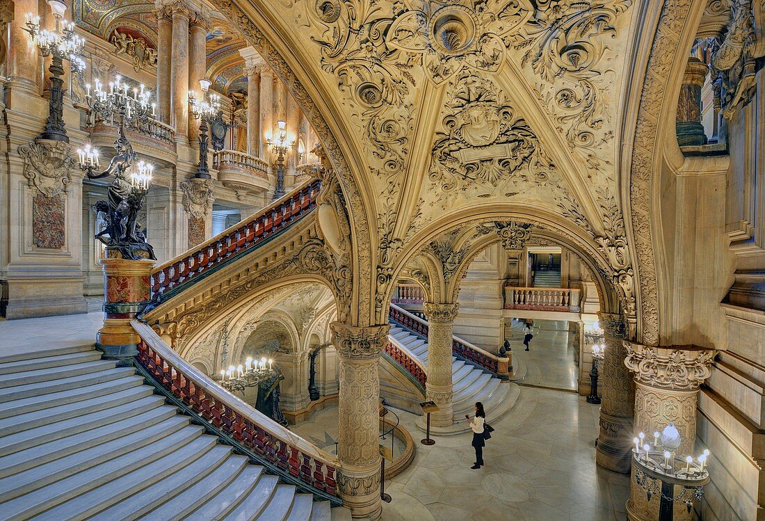France, Paris, Garnier opera house, the stairway