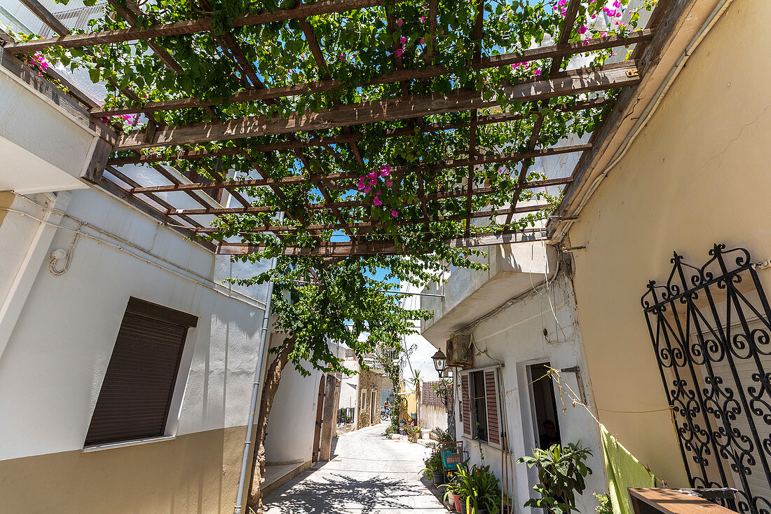 Typical colorful streets in Ierápetra, east Crete, Greece