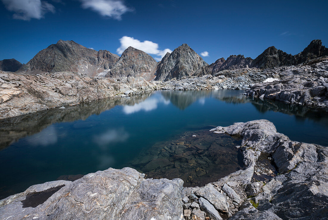 Mountain lake on the Keeskopf in the Gradental in the Hohe Tauern National Park, Austria