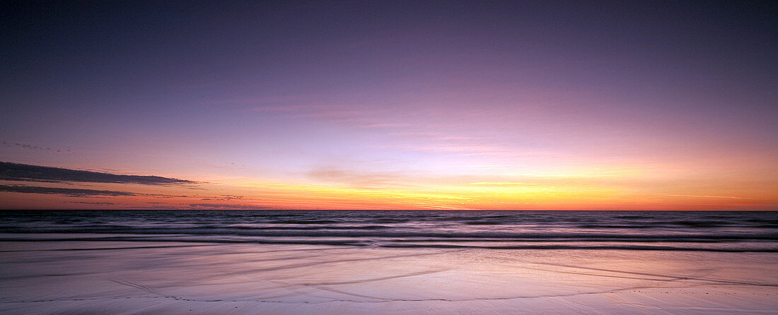 Broome, Australia - September 8, 2008: Sunset over the Cable Beach.