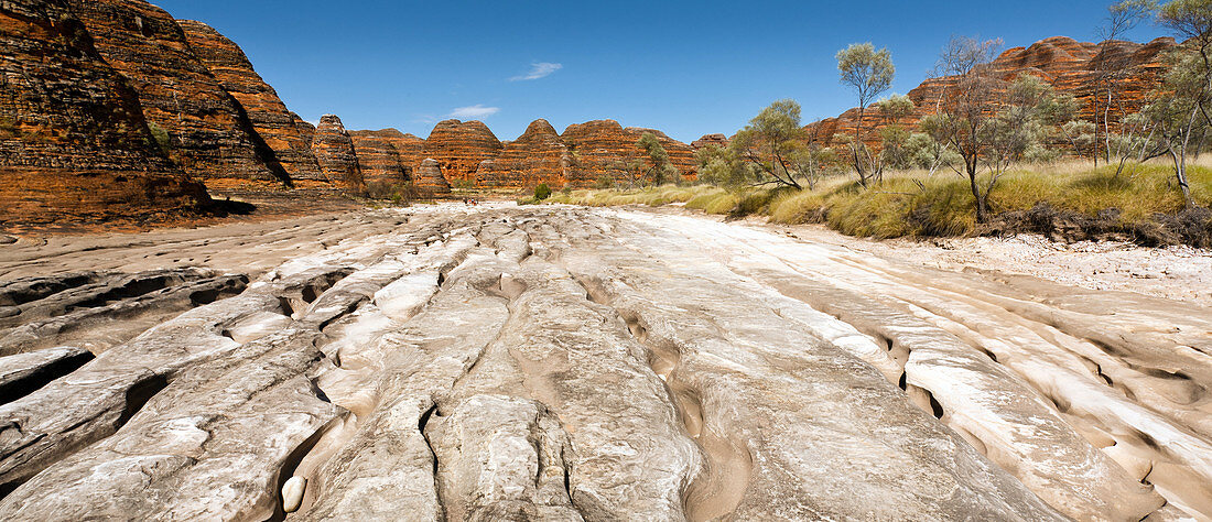Kimberley, Australia - September 15, 2008: The view of the beehive-shaped sandstone towers in the Purnululu National Park.